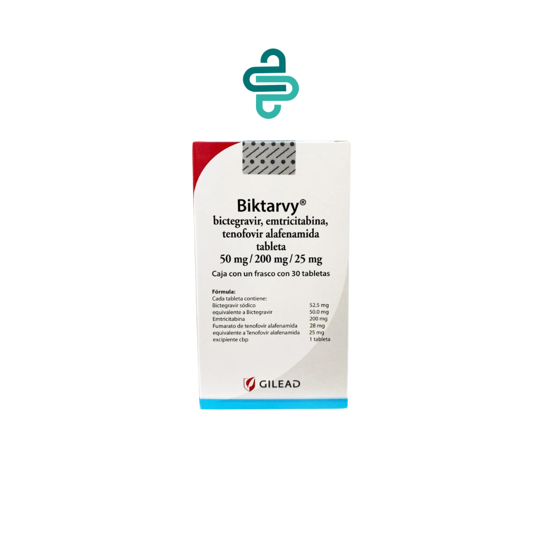 BIKTARVY® 50 mg/200 mg/25 mg 30 Tabletas | Bictegravir + Emtricitabina + Tenofovir Alafenamida